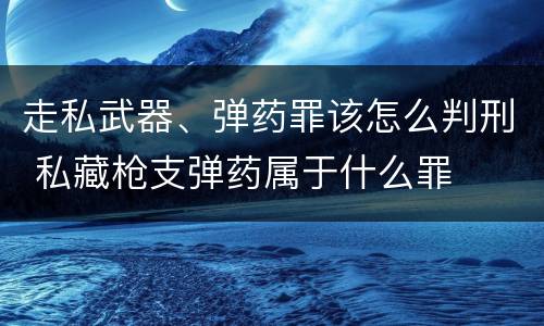 走私武器、弹药罪该怎么判刑 私藏枪支弹药属于什么罪