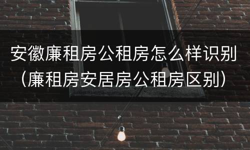 安徽廉租房公租房怎么样识别（廉租房安居房公租房区别）