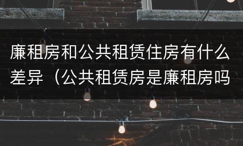 廉租房和公共租赁住房有什么差异（公共租赁房是廉租房吗）