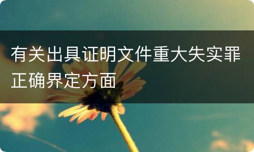 有关出具证明文件重大失实罪正确界定方面