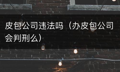 皮包公司违法吗（办皮包公司会判刑么）