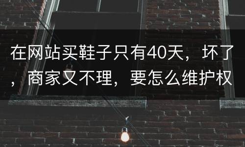 在网站买鞋子只有40天，坏了，商家又不理，要怎么维护权益