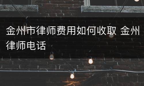 金州市律师费用如何收取 金州律师电话