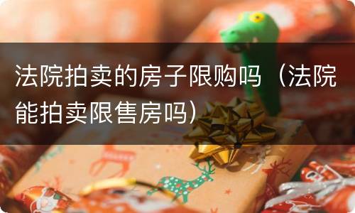 法院拍卖的房子限购吗（法院能拍卖限售房吗）