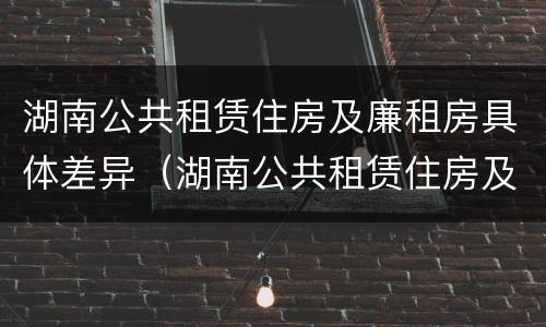 湖南公共租赁住房及廉租房具体差异（湖南公共租赁住房及廉租房具体差异是什么）