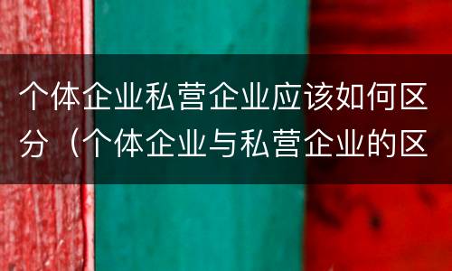 个体企业私营企业应该如何区分（个体企业与私营企业的区别）