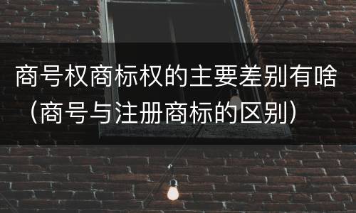 商号权商标权的主要差别有啥（商号与注册商标的区别）