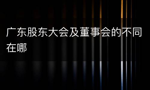 广东股东大会及董事会的不同在哪