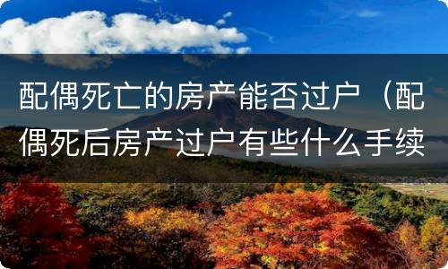配偶死亡的房产能否过户（配偶死后房产过户有些什么手续）