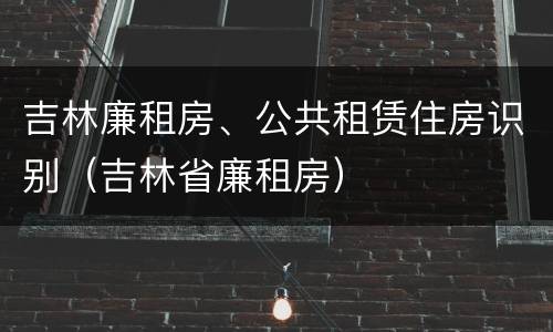 吉林廉租房、公共租赁住房识别（吉林省廉租房）