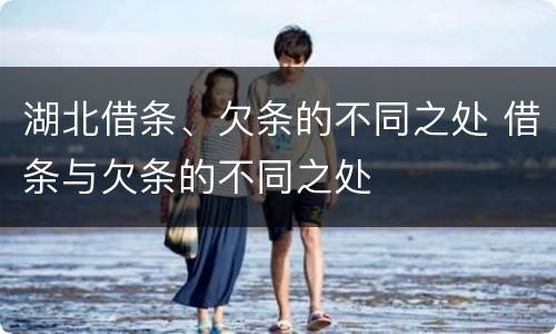 湖北借条、欠条的不同之处 借条与欠条的不同之处