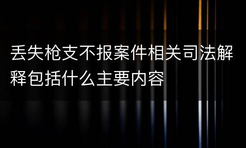 丢失枪支不报案件相关司法解释包括什么主要内容