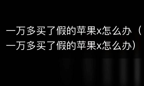 一万多买了假的苹果x怎么办（一万多买了假的苹果x怎么办）