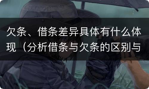 欠条、借条差异具体有什么体现（分析借条与欠条的区别与适用要点）