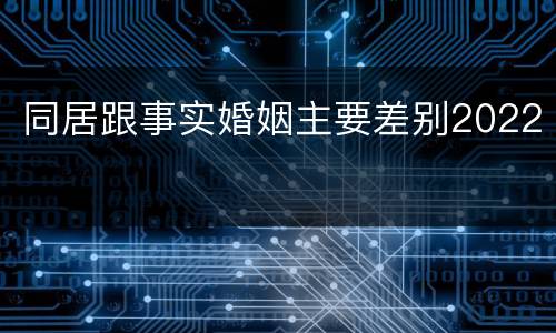 同居跟事实婚姻主要差别2022