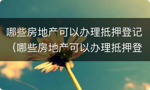 哪些房地产可以办理抵押登记（哪些房地产可以办理抵押登记证）
