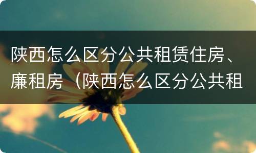 陕西怎么区分公共租赁住房、廉租房（陕西怎么区分公共租赁住房,廉租房呢）