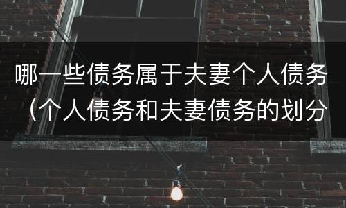 哪一些债务属于夫妻个人债务（个人债务和夫妻债务的划分）
