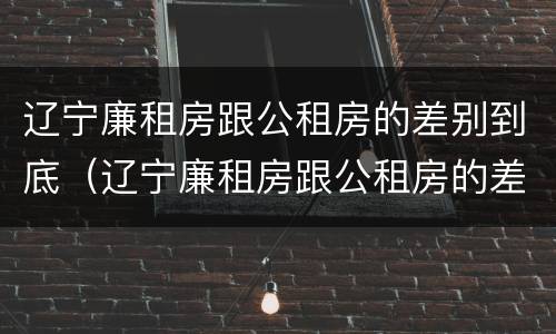 辽宁廉租房跟公租房的差别到底（辽宁廉租房跟公租房的差别到底是什么）