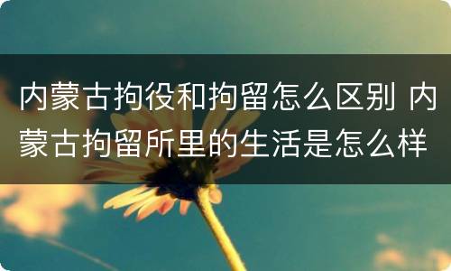 内蒙古拘役和拘留怎么区别 内蒙古拘留所里的生活是怎么样的