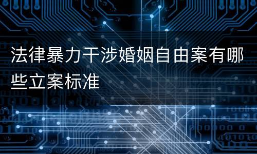 法律暴力干涉婚姻自由案有哪些立案标准