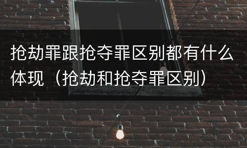 抢劫罪跟抢夺罪区别都有什么体现（抢劫和抢夺罪区别）