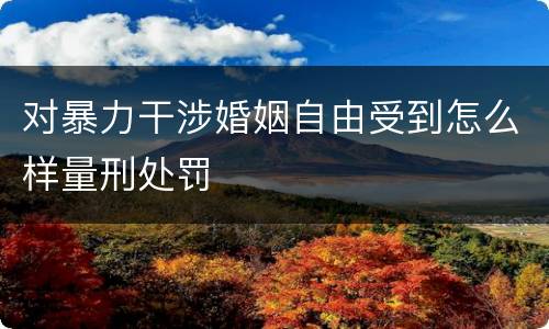 对暴力干涉婚姻自由受到怎么样量刑处罚
