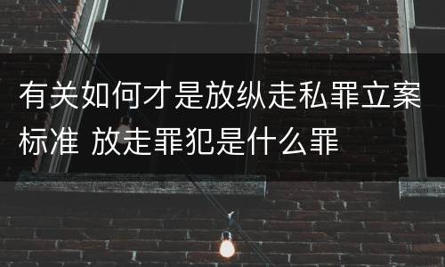 有关如何才是放纵走私罪立案标准 放走罪犯是什么罪