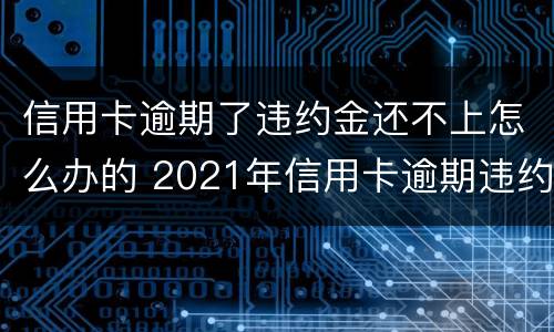信用卡逾期了违约金还不上怎么办的 2021年信用卡逾期违约金怎么算