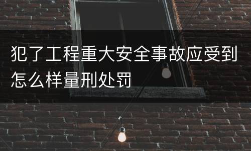 犯了工程重大安全事故应受到怎么样量刑处罚