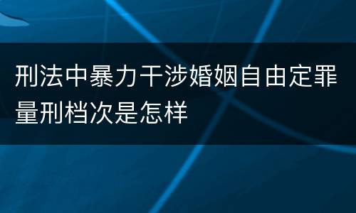 刑法中暴力干涉婚姻自由定罪量刑档次是怎样