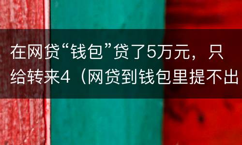 在网贷“钱包”贷了5万元，只给转来4（网贷到钱包里提不出来用还吗）