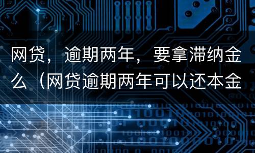 网贷，逾期两年，要拿滞纳金么（网贷逾期两年可以还本金吗）