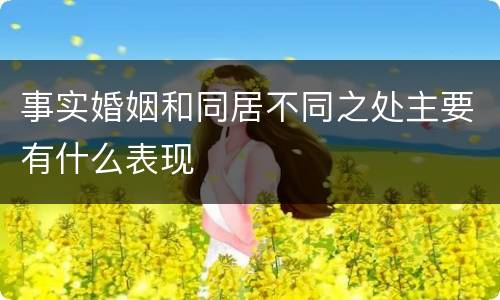 事实婚姻和同居不同之处主要有什么表现