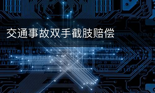 交通事故双手截肢赔偿