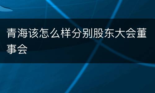 青海该怎么样分别股东大会董事会