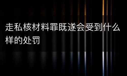 走私核材料罪既遂会受到什么样的处罚