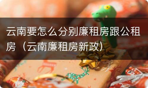 云南要怎么分别廉租房跟公租房（云南廉租房新政）