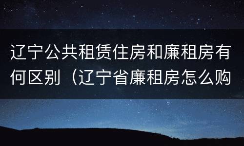 辽宁公共租赁住房和廉租房有何区别（辽宁省廉租房怎么购买产权）