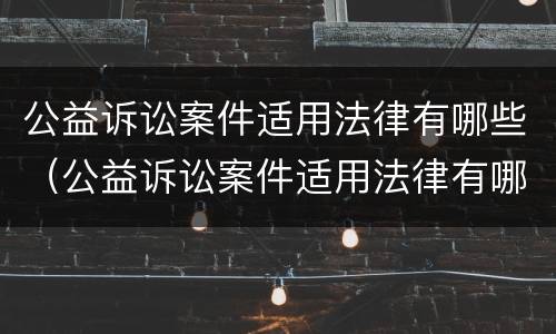 公益诉讼案件适用法律有哪些（公益诉讼案件适用法律有哪些规定）