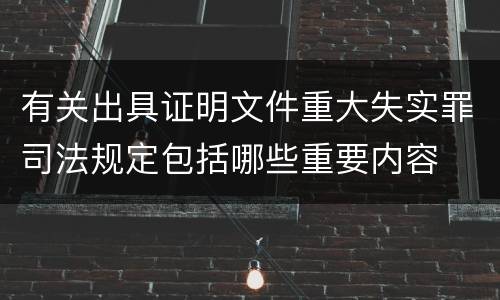 有关出具证明文件重大失实罪司法规定包括哪些重要内容
