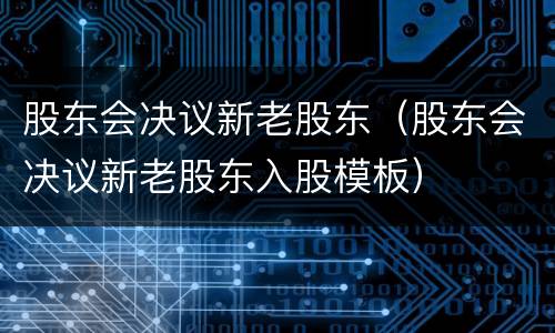 股东会决议新老股东（股东会决议新老股东入股模板）
