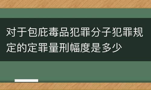 对于包庇毒品犯罪分子犯罪规定的定罪量刑幅度是多少