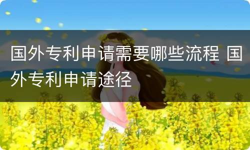 国外专利申请需要哪些流程 国外专利申请途径