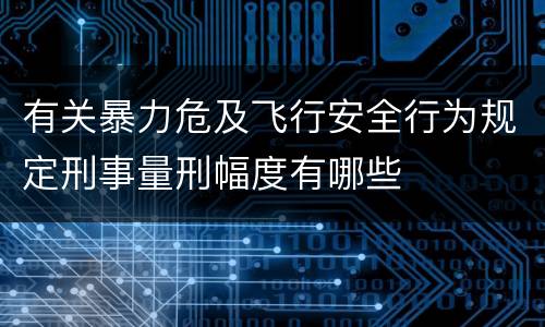 有关暴力危及飞行安全行为规定刑事量刑幅度有哪些