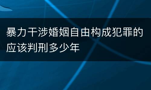 暴力干涉婚姻自由构成犯罪的应该判刑多少年