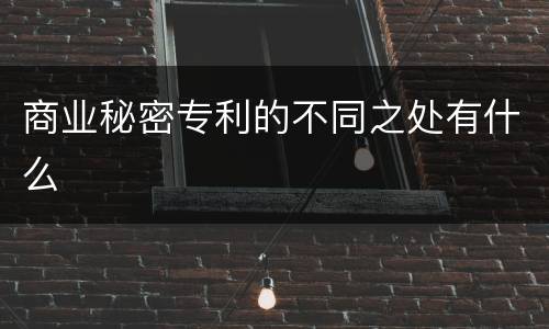 商业秘密专利的不同之处有什么