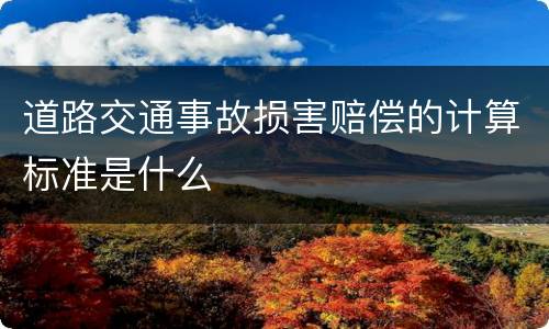 道路交通事故损害赔偿的计算标准是什么