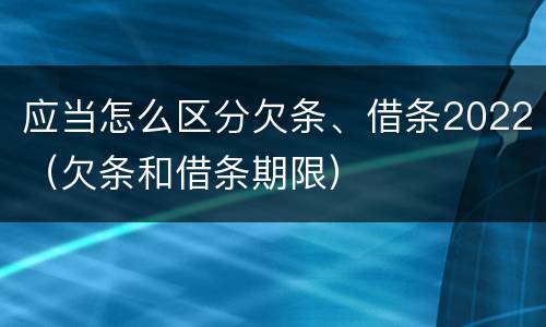 应当怎么区分欠条、借条2022（欠条和借条期限）