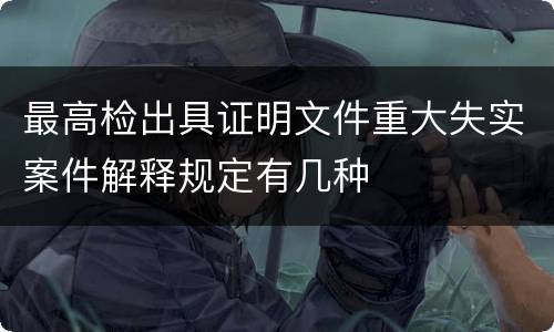 最高检出具证明文件重大失实案件解释规定有几种